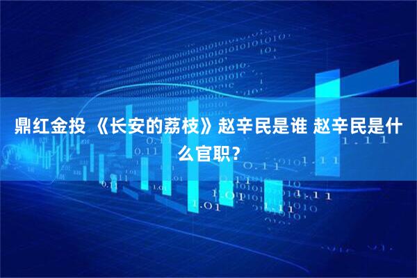 鼎红金投 《长安的荔枝》赵辛民是谁 赵辛民是什么官职？