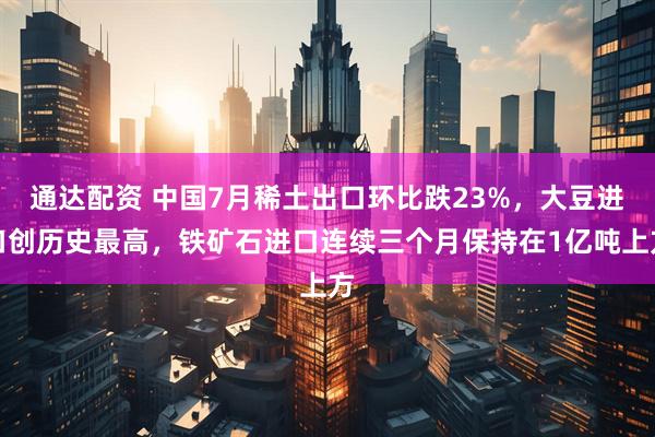 通达配资 中国7月稀土出口环比跌23%，大豆进口创历史最高，铁矿石进口连续三个月保持在1亿吨上方