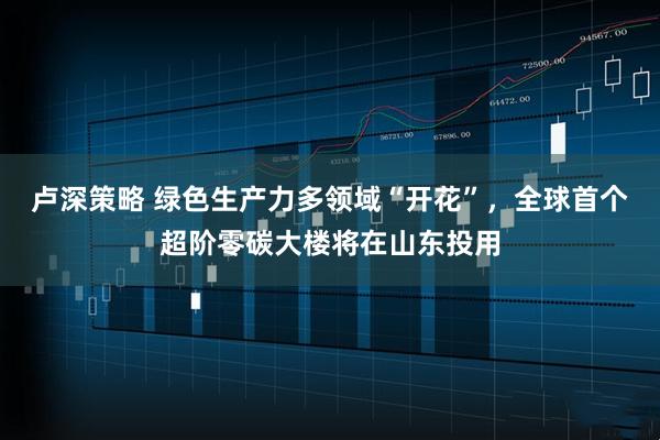 卢深策略 绿色生产力多领域“开花”，全球首个超阶零碳大楼将在山东投用