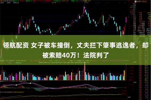 领航配资 女子被车撞倒，丈夫拦下肇事逃逸者，却被索赔40万！法院判了